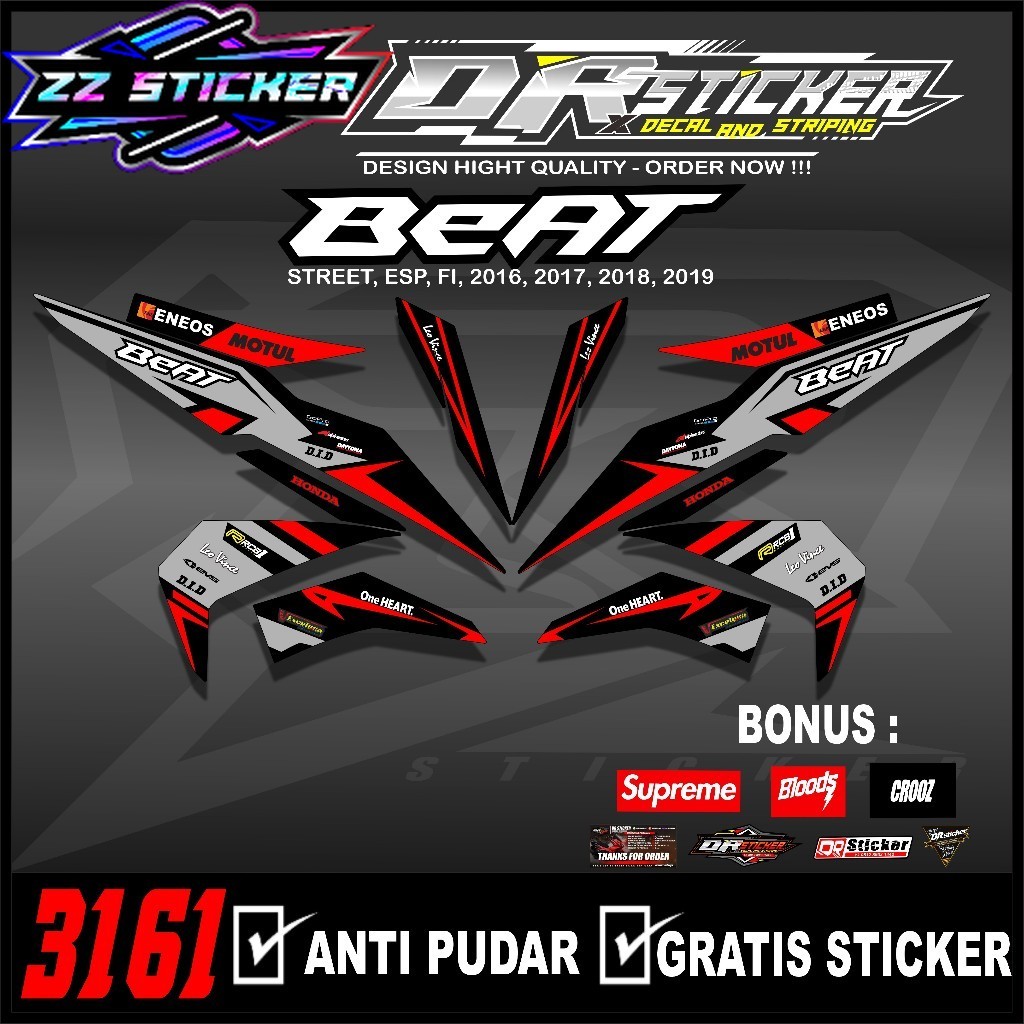 Jual 3161-STIKER Skotlet STRIPING BEAT FI SREET EPS 2016-2019 DESAIN ...