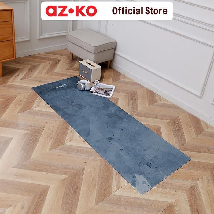 Jual AZKO Alph Matras Yoga Lipat Suede Rubber Sea - Biru Teal Mat Alas ...