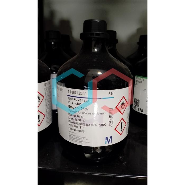 Jual Merck Ethanol / Etanol 96% Pro Analis 50-250mL Merck 100971 - 50 ...