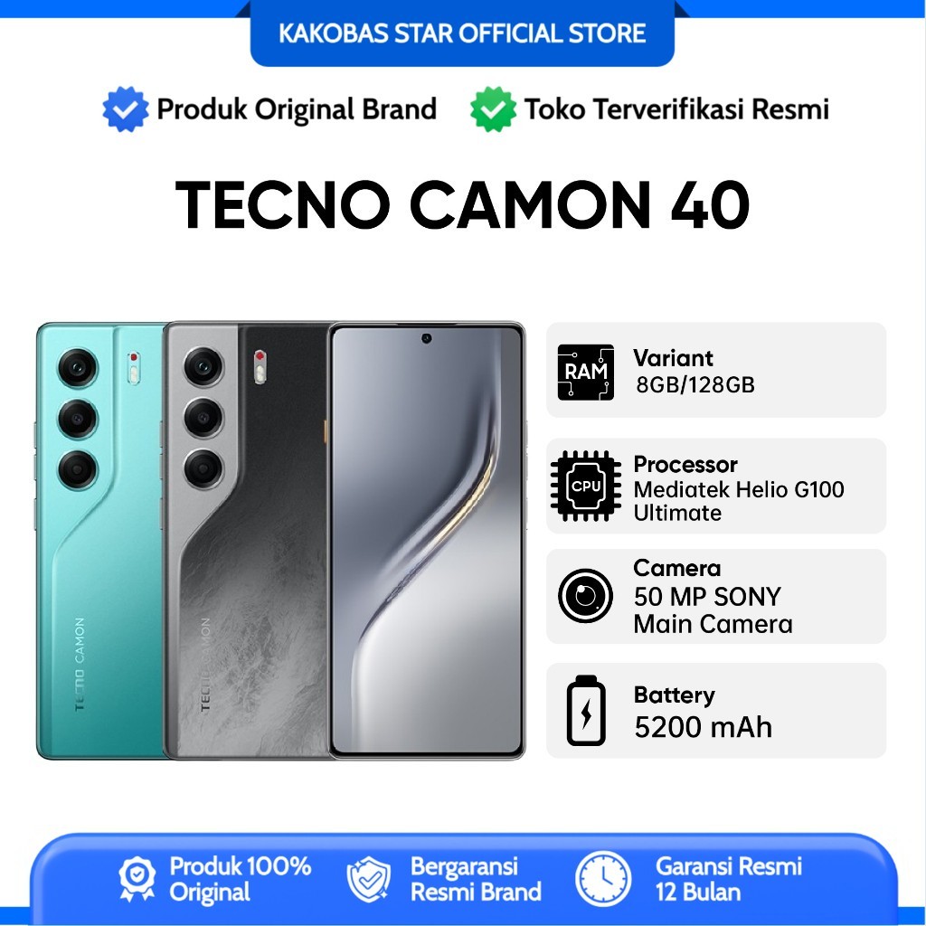 Jual [FLASHSNAP] TECNO CAMON 40, 50MP Sony + 8MP Ultra Wide Camera ...