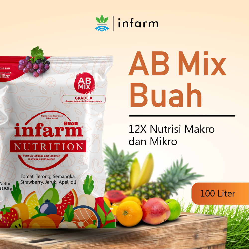 INFARM - Nutrisi Tanaman Ab Mix Buah 100 Liter Pupuk untuk Hidroponik dan Tanah AB Mix Bubuk
