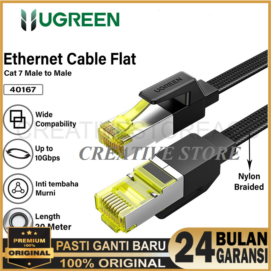 Jual Kabel Lan RJ45 UGREEN Cat7 FTP - Ugreen Flat Cable Ethernet ...