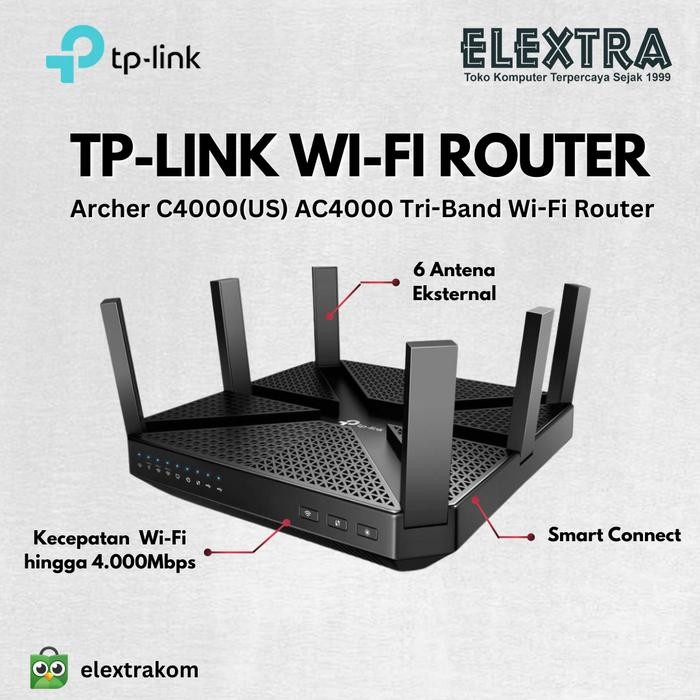 Jual TP-LINK Archer C4000(US) AC4000 Tri-Band Wi-Fi Router | Shopee ...
