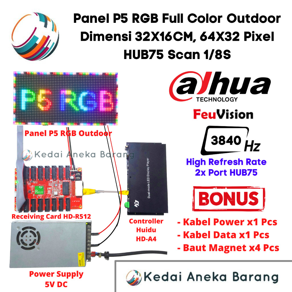 Jual Panel Module Modul LED P5 Running Text SMD RGB Full Color Outdoor ...