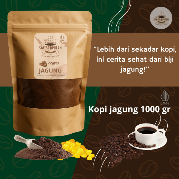 Jual spesial Bubuk Kopi Jagung 1000 gram mantap dan nikmat bubuk kopi
