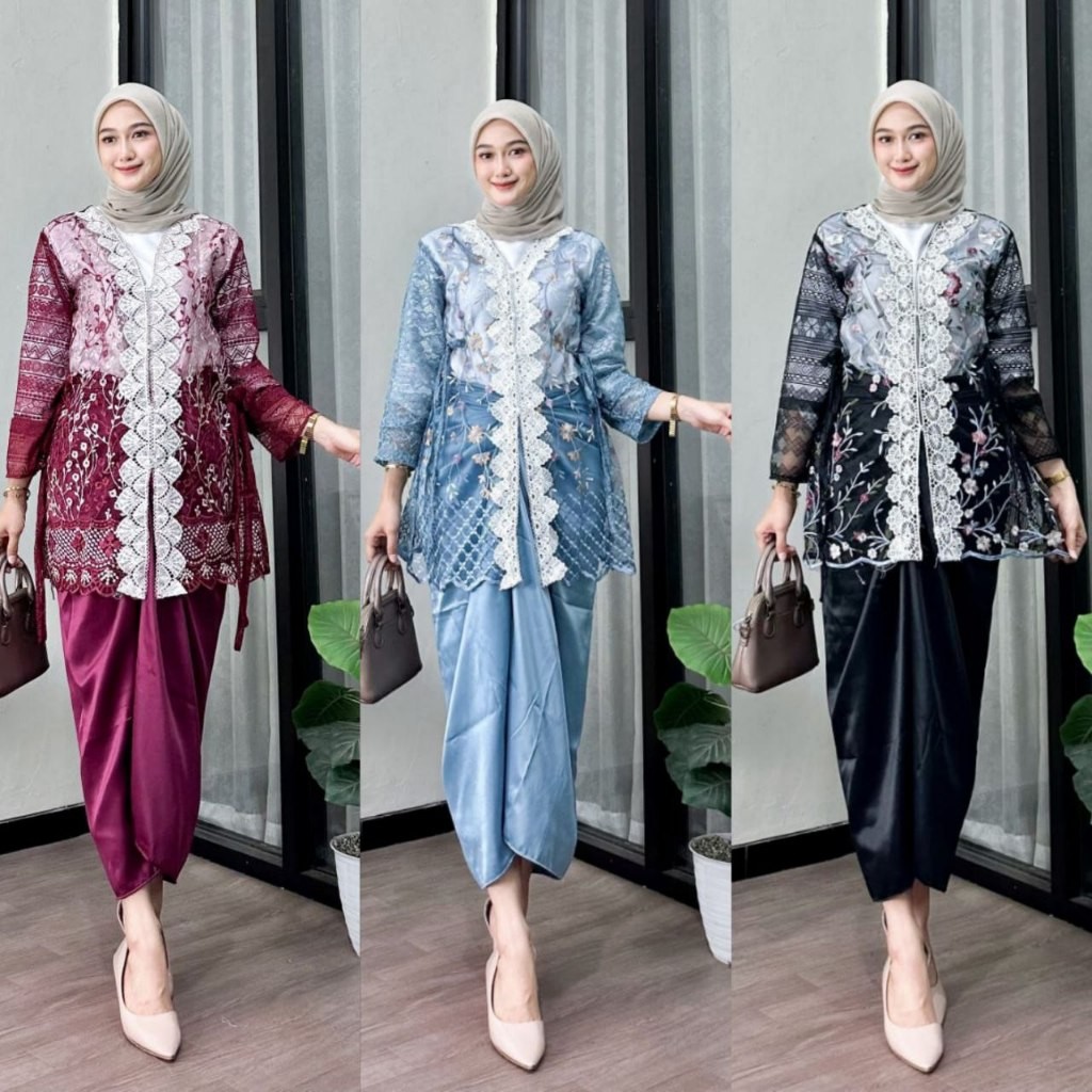 Jual Z3 One Set Wanita Tulle Kekinian Renda Full Chantily Halus Setelan ...