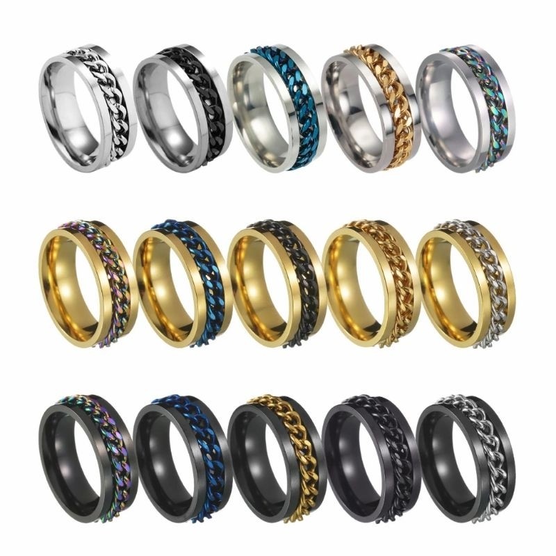 Jual Cincin titanium model rantai putar terbaru dan terlaris 100% ORY ...