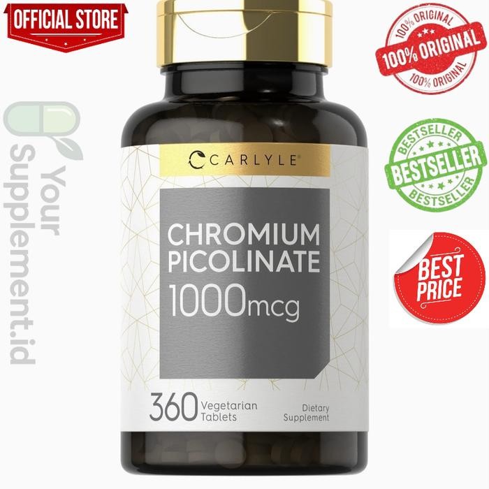 Jual Carlyle chromium picolinate 1000 mcg isi 360 tablet | Shopee Indonesia