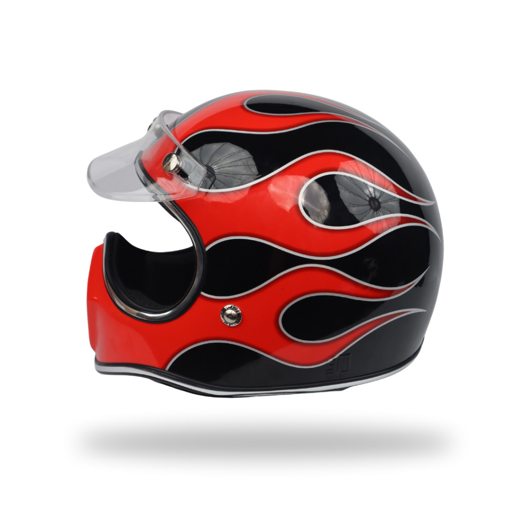 Jual Helm JS Cakil Motif LIDAH API VINTAGE Free Pet Original SNI/Helm ...