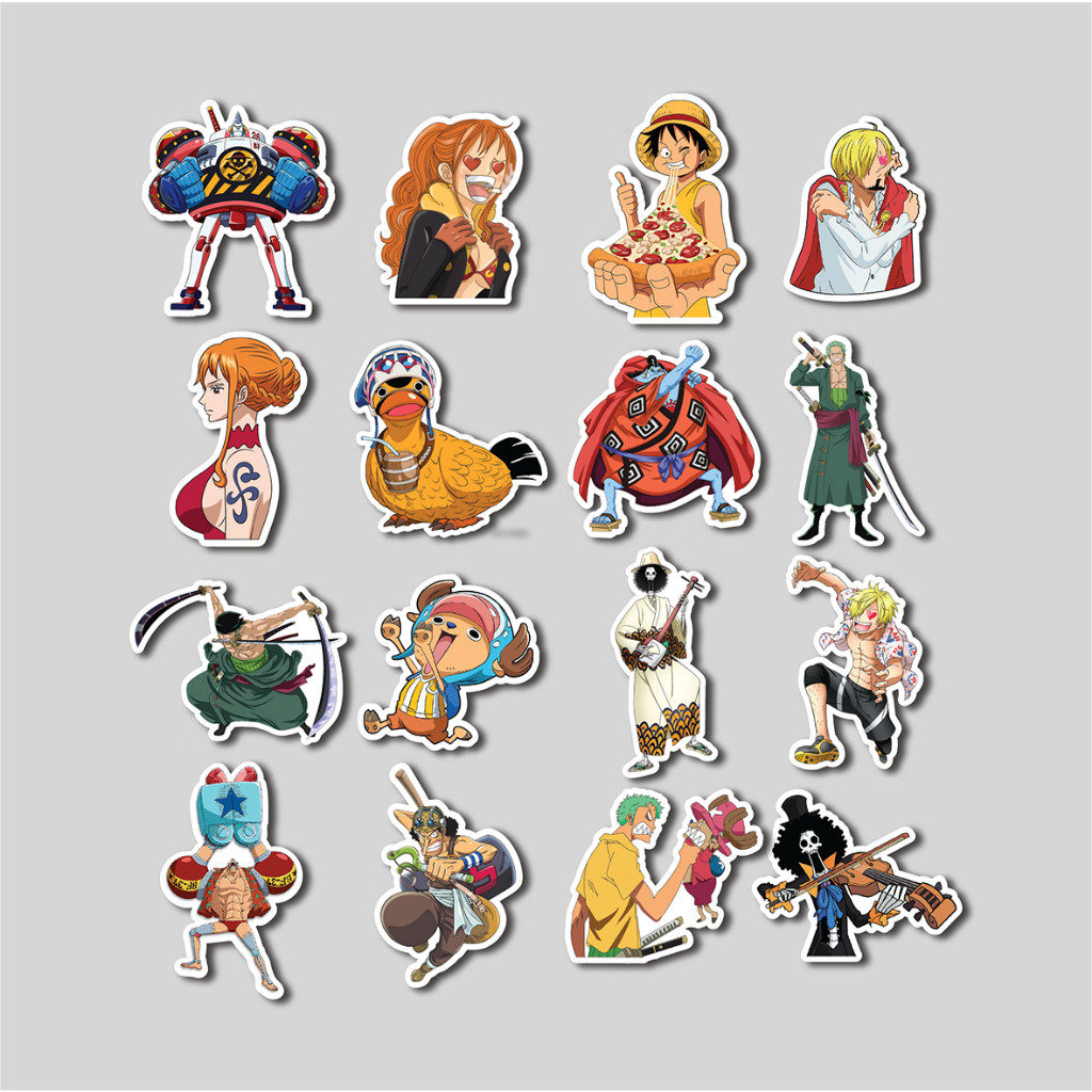 Jual Stiker Pack Straw Hat Crew One Piece | Sticker Tumbler | Stiker ...