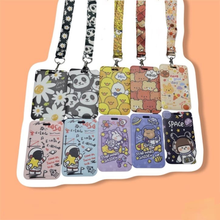 Jual ID Card Holder Tempat Kartu Name Tag Card Motif Kawai Astronot ...