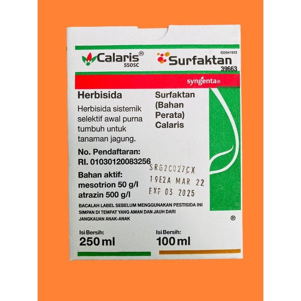 Jual Herbisida CALARIS SURFAKTAN Ukuran KECIL berat isi 250ml 100ml ...