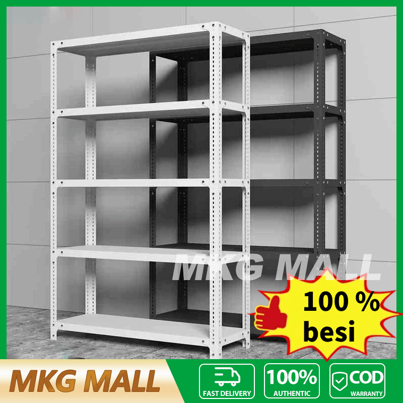Jual 100% besi Rak besi siku 5/6 susun Rak Gudang Rak supermarket rak ...