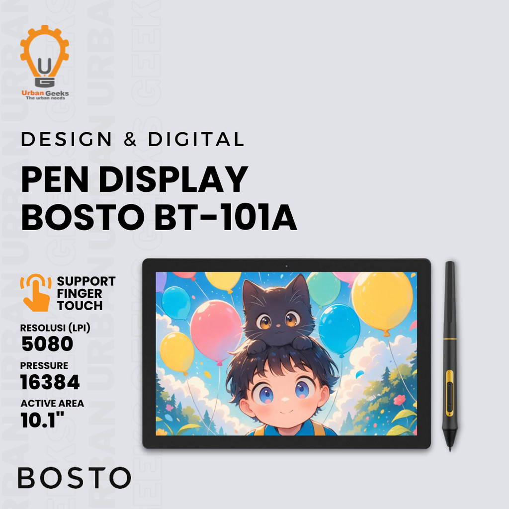 Jual BOSTO BT-101A Pen Display Tablet Touchscreen 10.1 Inci