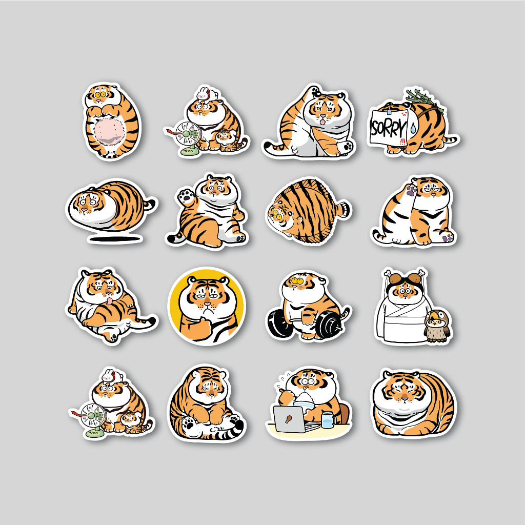 Jual Stiker Pack ALEXANDER FAT TIGER | Sticker Tumblr | Stiker Laptop ...