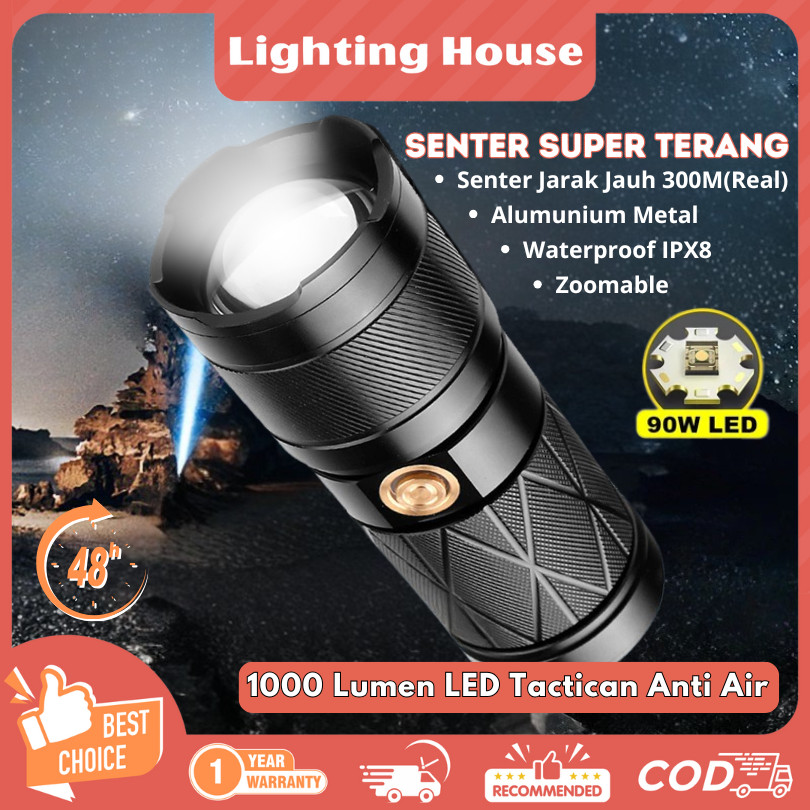 Jual Lighting House(Garansi 1 Tahun) Senter Super Terang Waterproof LED ...