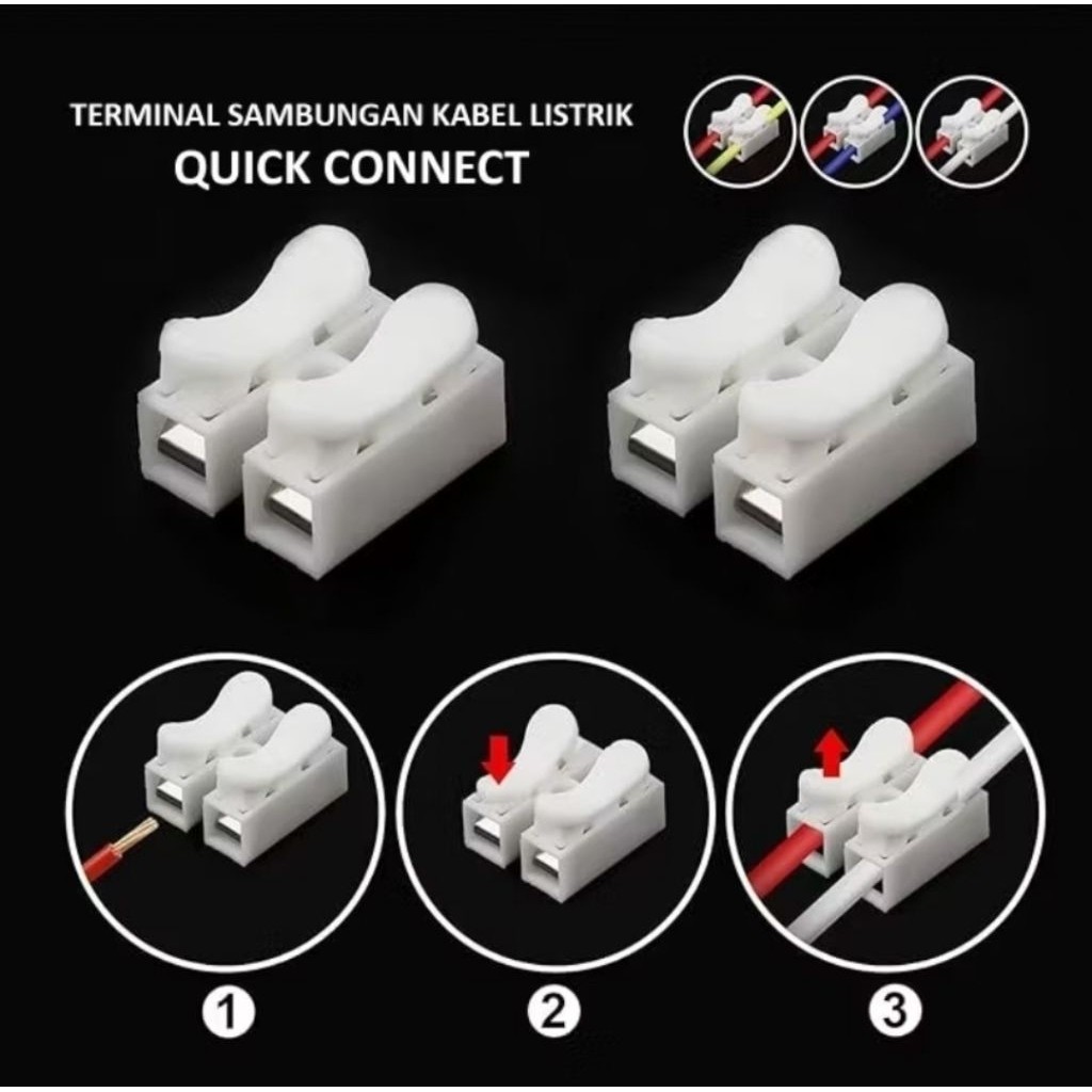Jual 1PCS Quick Connect 2 Sambungan Terminal Kabel Listrik CH2 Jepit ...
