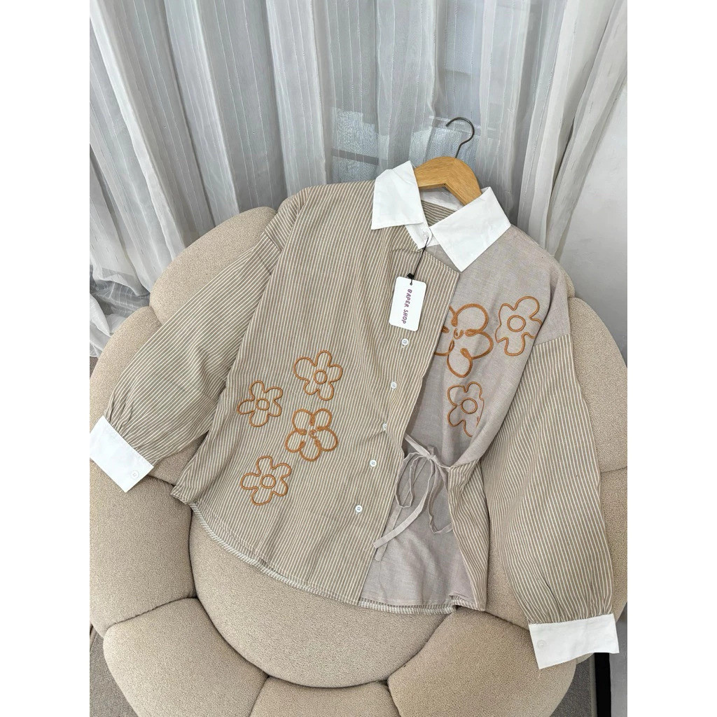 Jual Cinta Flowers Shirt Bunga-Bunga Linen Rami | Shopee Indonesia