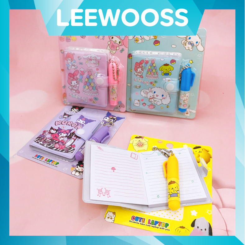 Jual LEEWOOSS S6146 Set Memo Diary Motif Mini Note Book 2 in 1 Mini ...