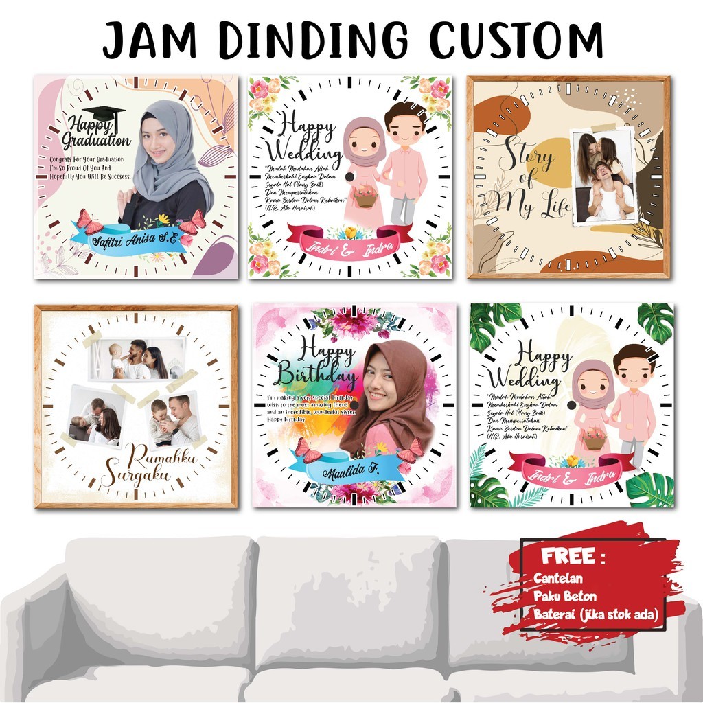Jual [CUSTOM] Jam Dinding Media Papan MDF Siap Pasang (Kd. JM) | Shopee ...