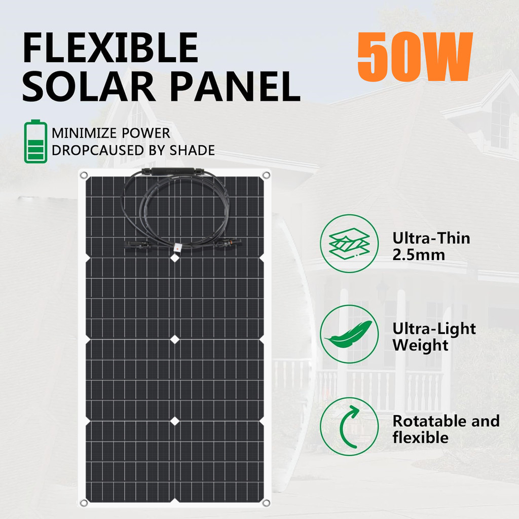 Jual Flowatt 50W Flexible Solar Panels 12V/24V Photovoltaic System ...