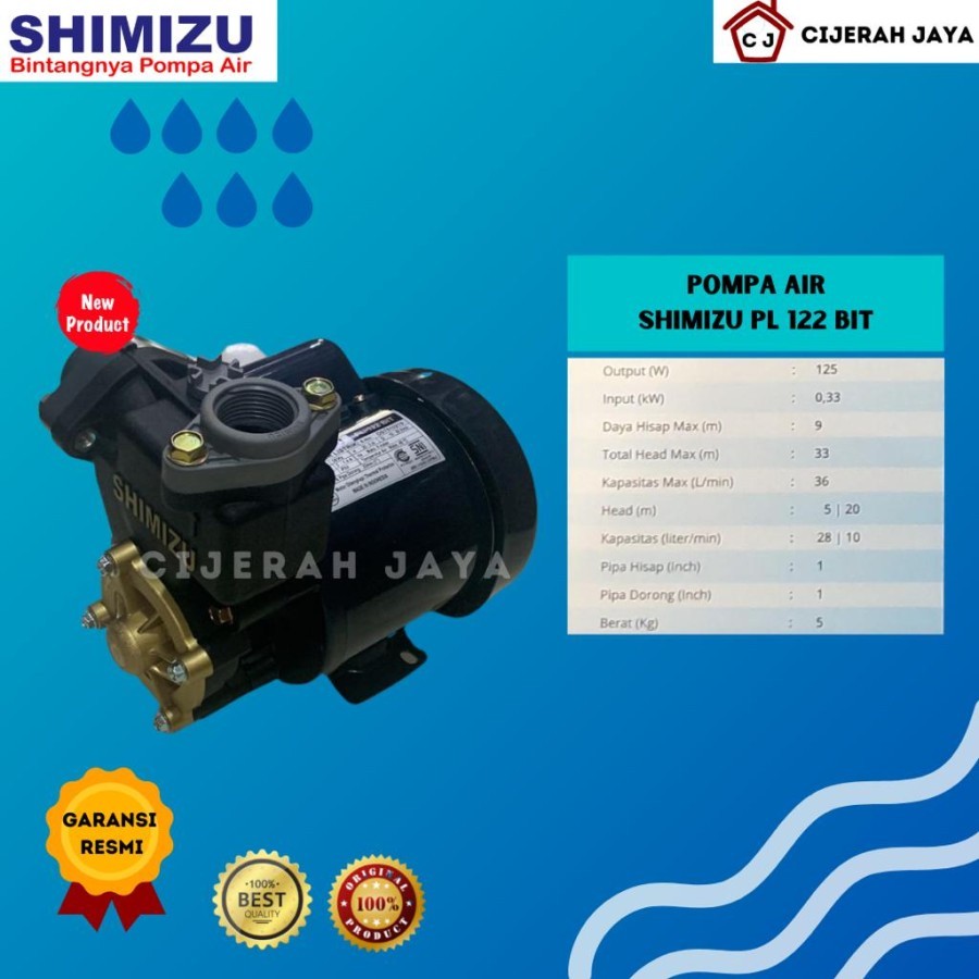 Jual POMPA AIR SHIMIZU PL 122 BIT PL122BIT PL-122BIT ganti PS116 PS128 ...