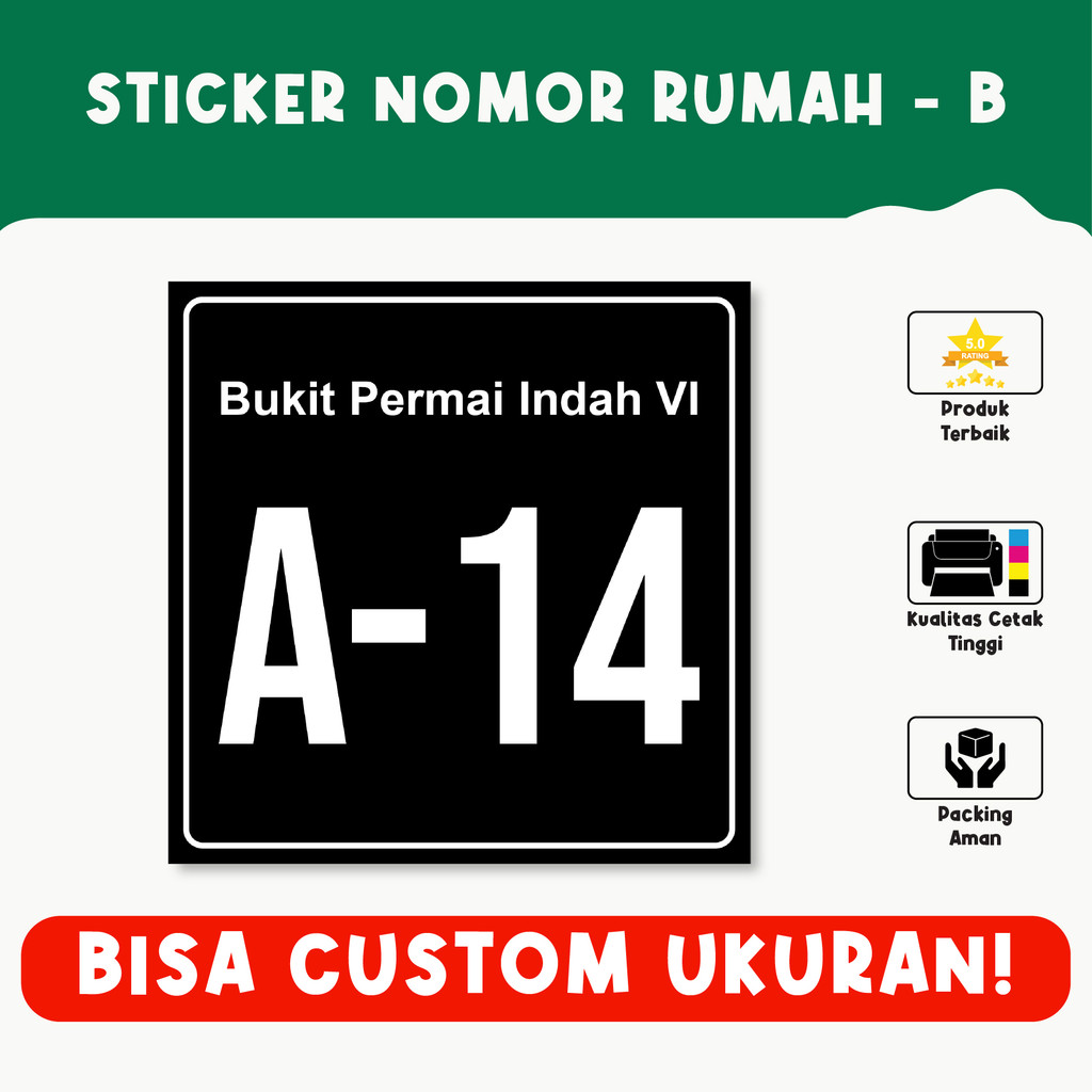 Jual Sticker Nomor Rumah bahan Vinyl Anti Air | Shopee Indonesia