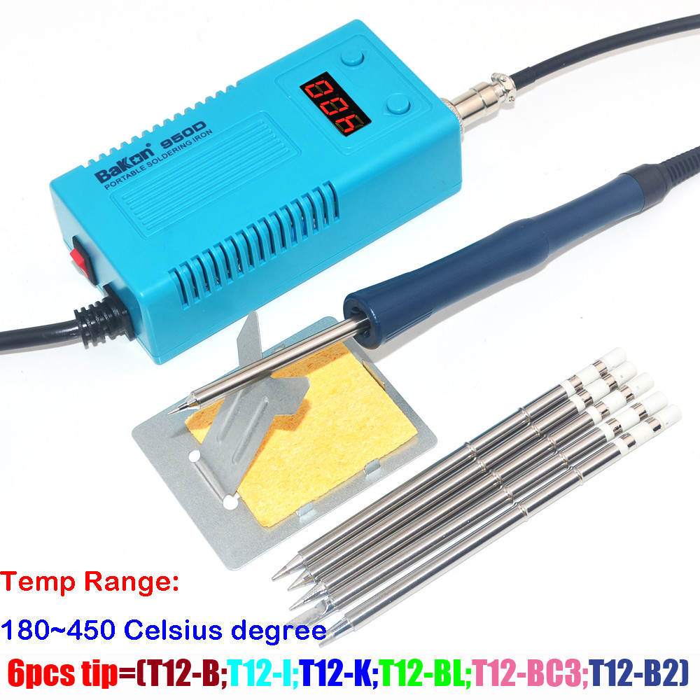 FEITA 950D Mini Soldering Iron Kit – T12 Digital Station, Rapid 8-Second Heat-Up, 3 Tips, Solder Wire, Holder & Sponge Included