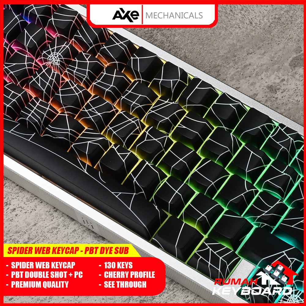 Jual AXE MECHANICALS - Spiderweb Keycap - Side Print - See Through ...
