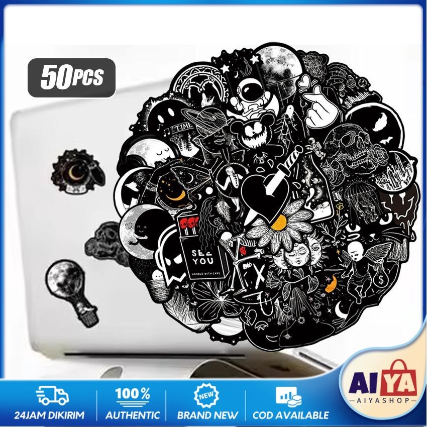 Jual 50Pcs Stiker Pack Hitam Putih keren Black & White Sticker Tumblr ...
