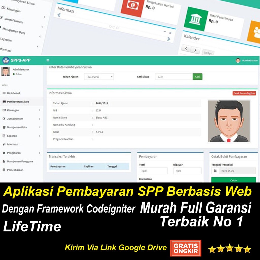 Jual Aplikasi Pembayaran SPP Berbasis Web Dengan Framework Codeigniter ...