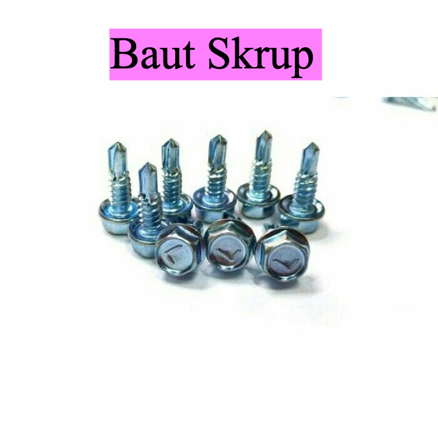 Jual Baut Skrup Roofing Baja Ringan Galvanis Anti Karat | Sekrup Baja ...