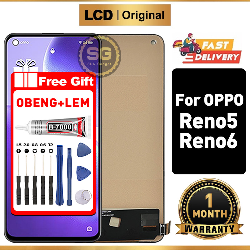 Jual LCD FOR OPPO Reno 5 / OPPO Reno6 asli Original Fullset hp ...
