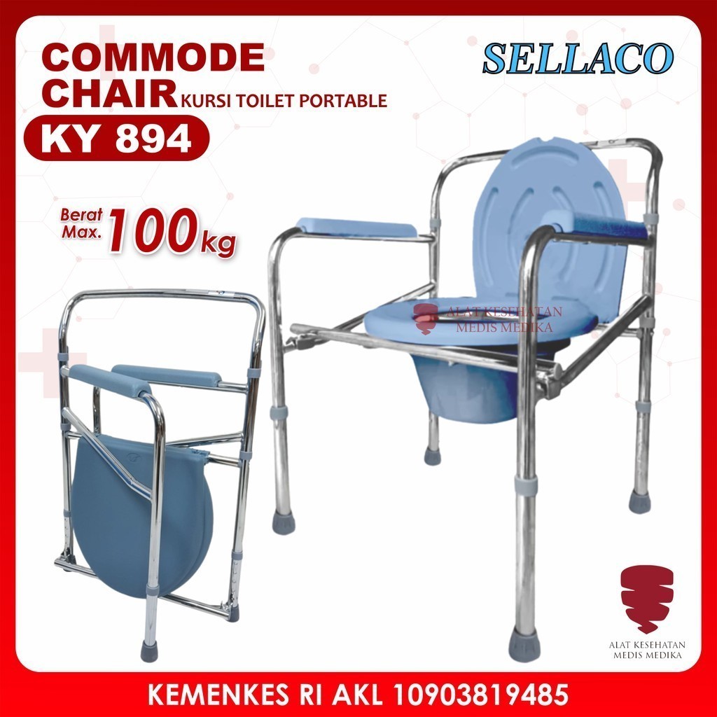 Jual Kursi Toilet BAB Commode Chair Tanpa Roda Kloset Bongkar Pasang ...