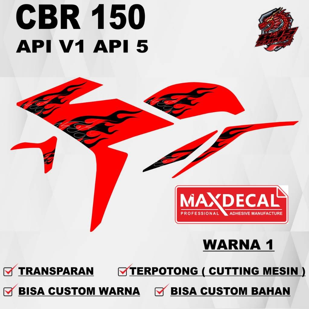 Jual Decal Sticker Striping CBR 150 cbr k45 2019 API V1 / Decal Sticker ...