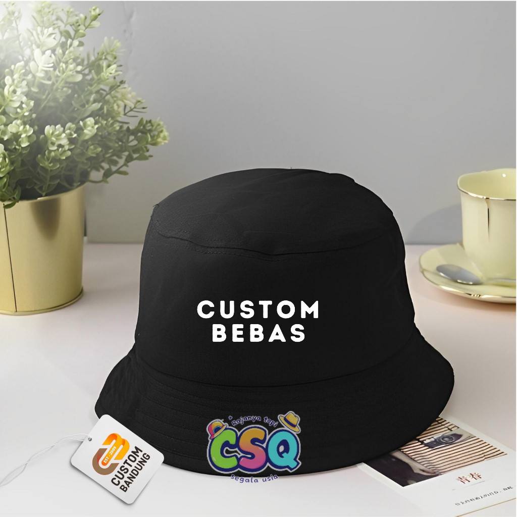 Jual Topi Bucket Bisa Custom Nama Sendiri Atau Bucket Hat Motif Topi ...