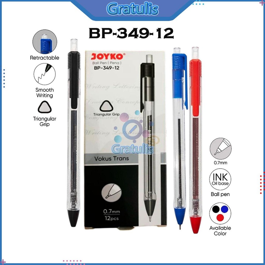 Jual BALLPOINT VOKUS JOYKO BP-349 [1 PACK/12 PCS] / ALAT TULIS SEKOLAH ...
