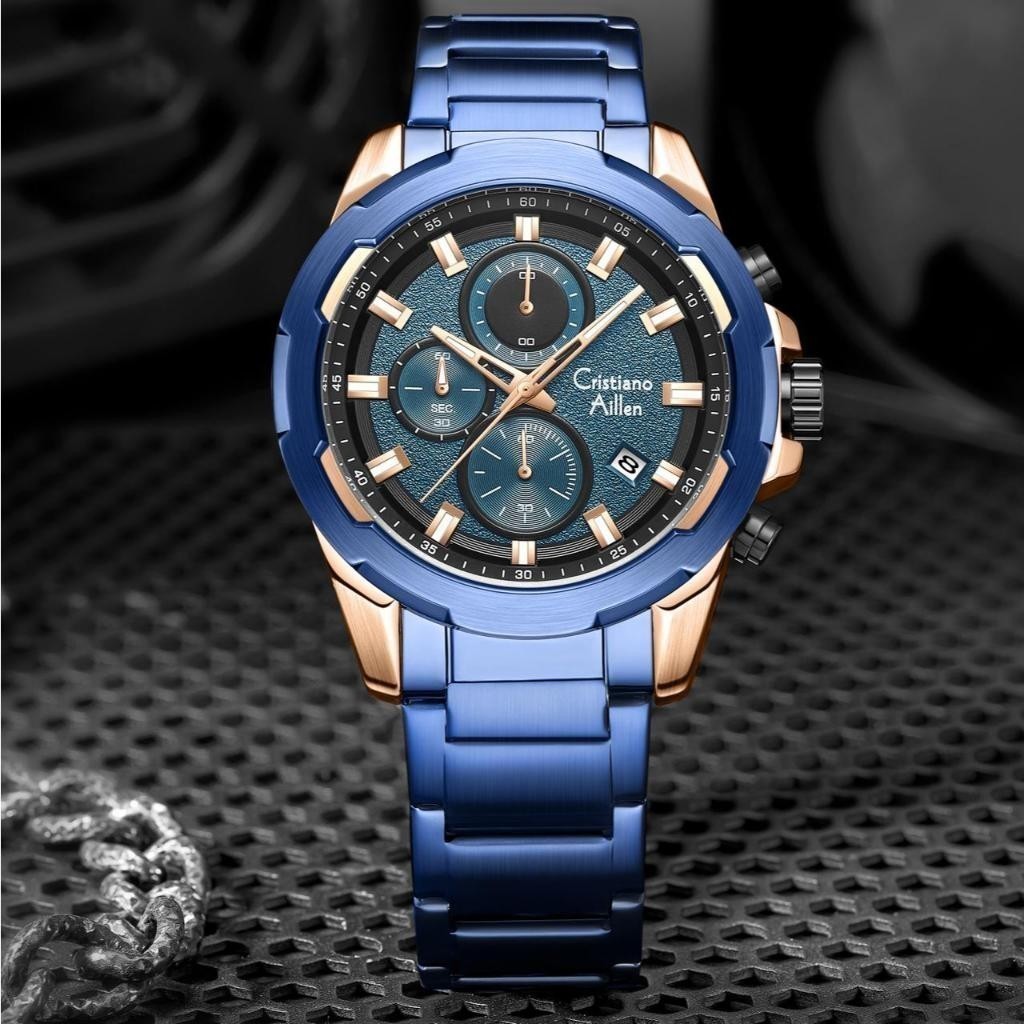 Jual Cristiano Aillen Jam Tangan Pria Analog 8888 Rantai Stainless ...