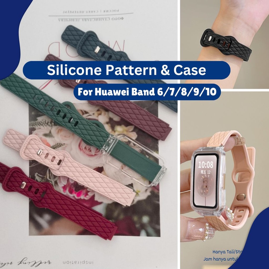 Jual Silicon Pattern Strap and Case for Huawei Band 6 7 8 9 10 | Shopee ...