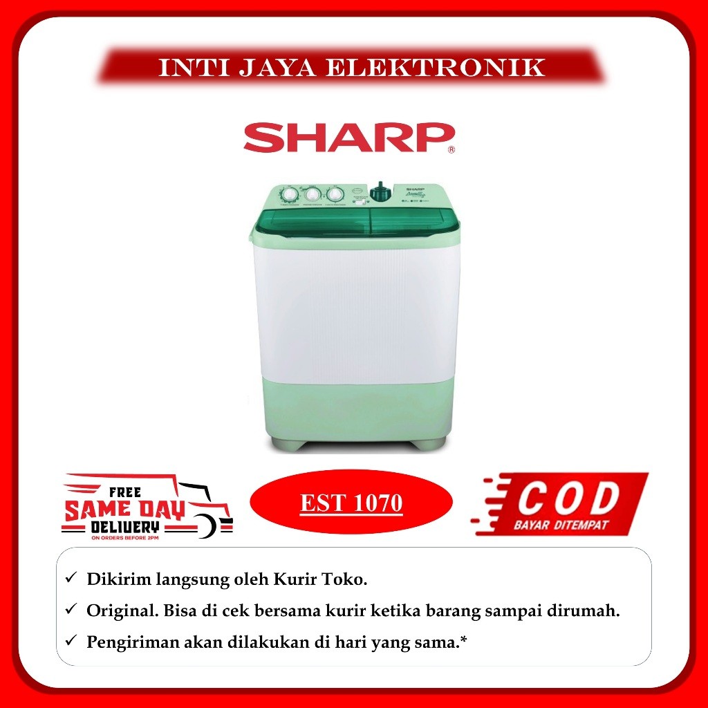 Jual MESIN CUCI SHARP 10KG 2 TABUNG ES-T 1070 10 KG EST 1070 EST1070 ...