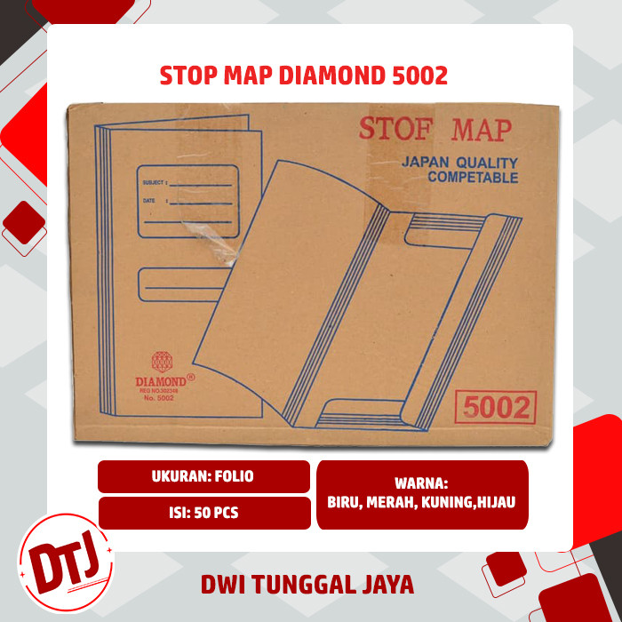Jual Stop Map Kertas Diamond 5002 F4 Warna Biru, Kuning, Hijau | Shopee ...
