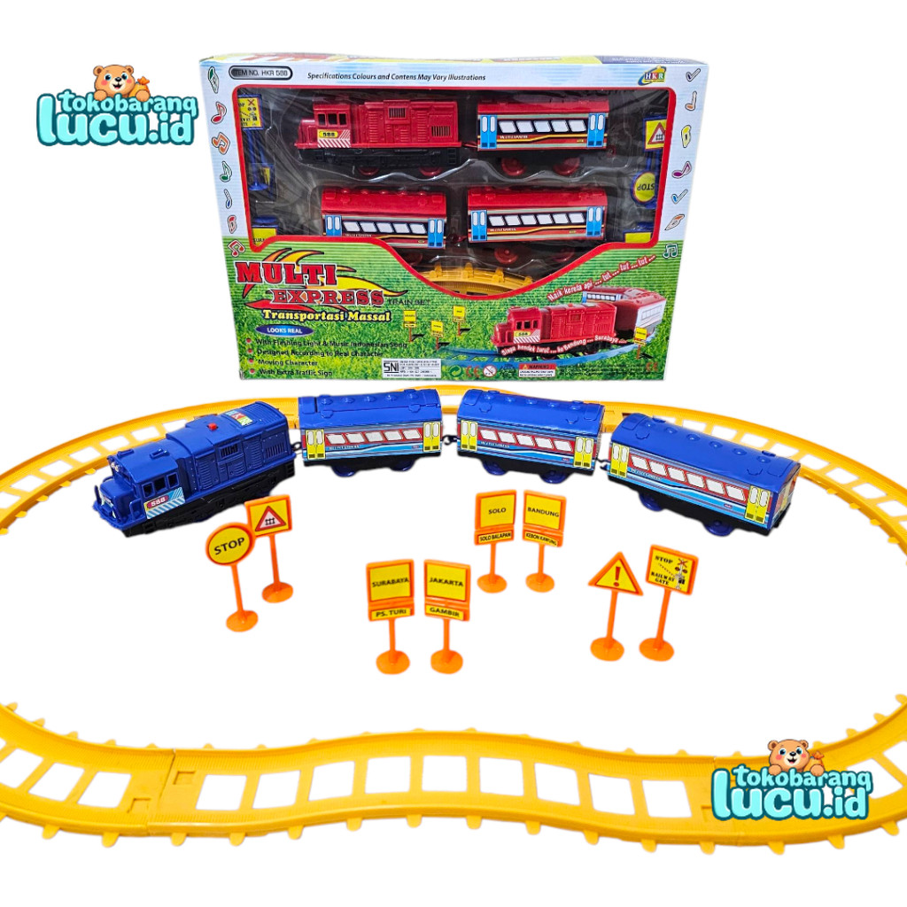 Jual Mainan Kereta Api Multi Express Baterai Rel Panjang Rambu Jalan ...