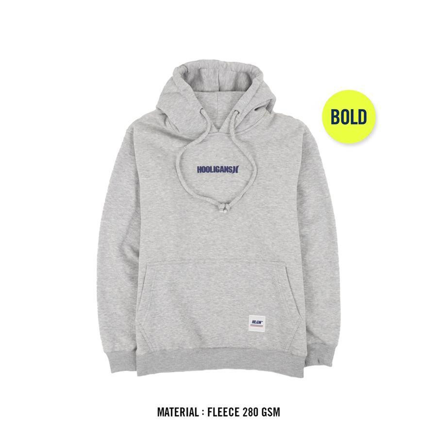 Jual HOOLIGANS Hoodie Bold Speziale - Misty Fleece Abu Pria Nyaman ...