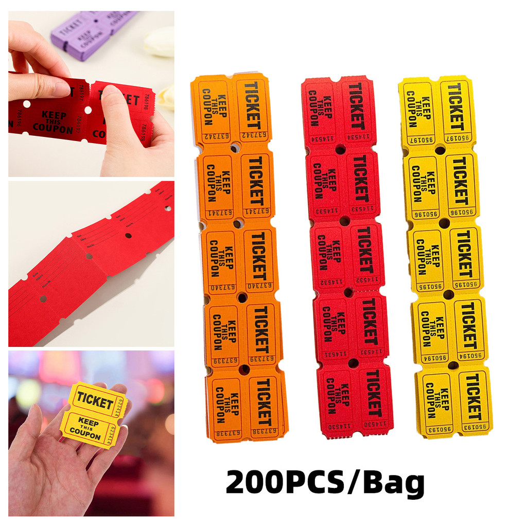 Jual 200pcs game raffle ticket paper Mini game Kupon Custom Ticket ...
