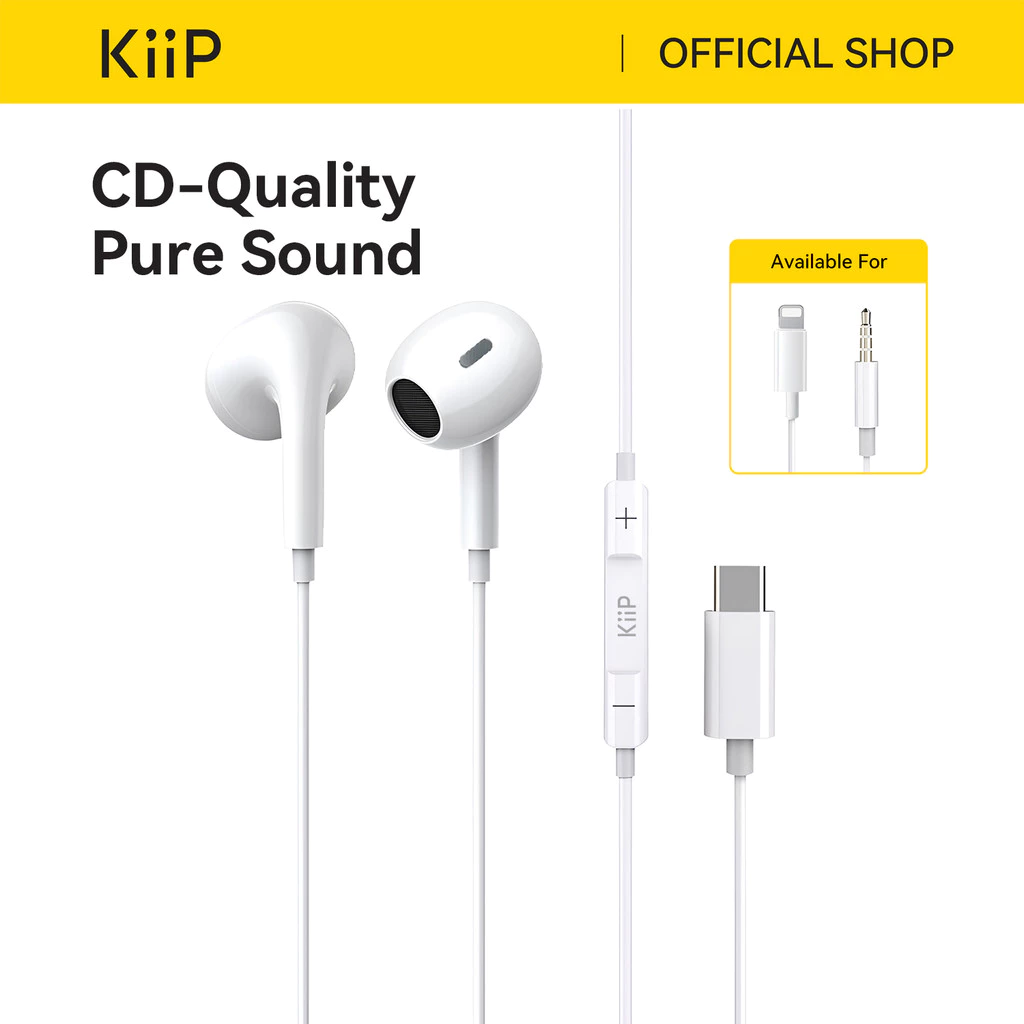 KiiP Headset Handsfree 3.5mm Wired Headset Kabel Anti Delay Earphone HD Call