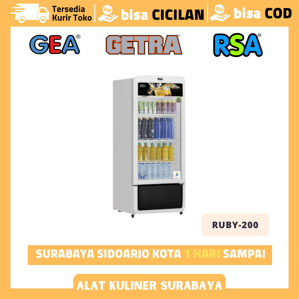 Jual Showcase Pendingin Minuman 1 Pintu RSA RUBY-200 Kaca Hemat Energi ...
