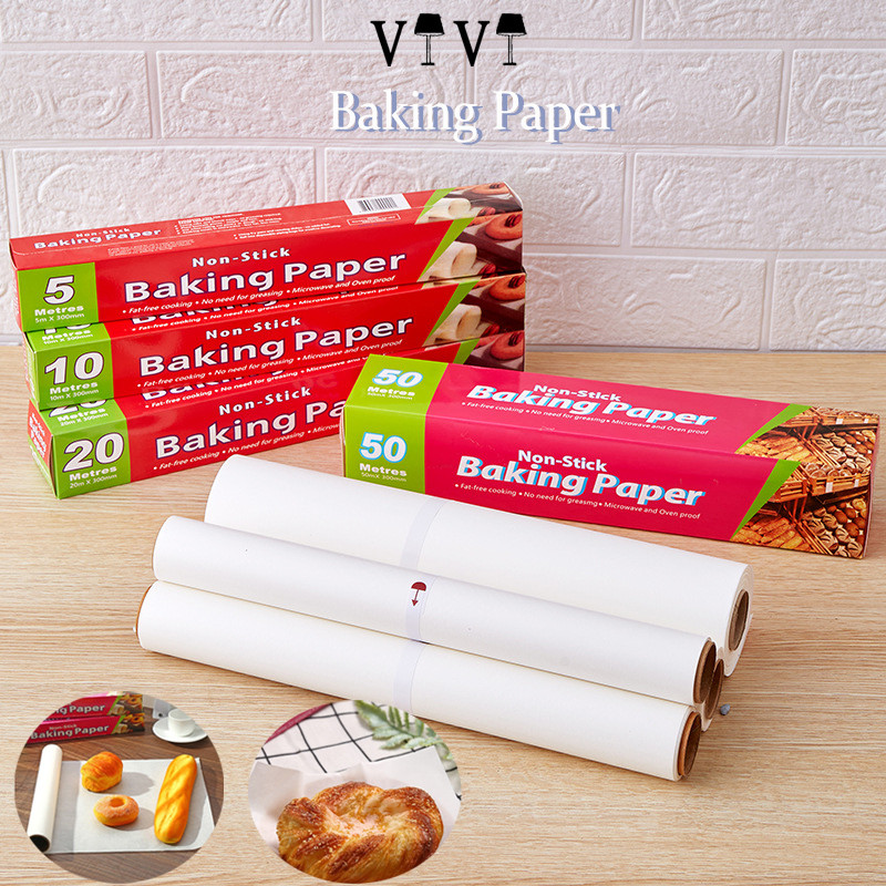 Jual Bakers Baking Paper Kertas roti anti lengket 5m/10m/20m Kertas ...