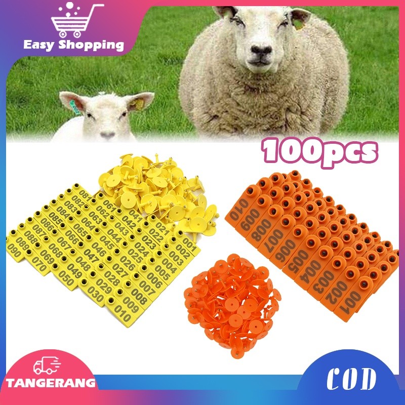 Jual 100PCS Eartag Kambing Domba/Ear Tag Sapi Babi Penanda/Anting ...