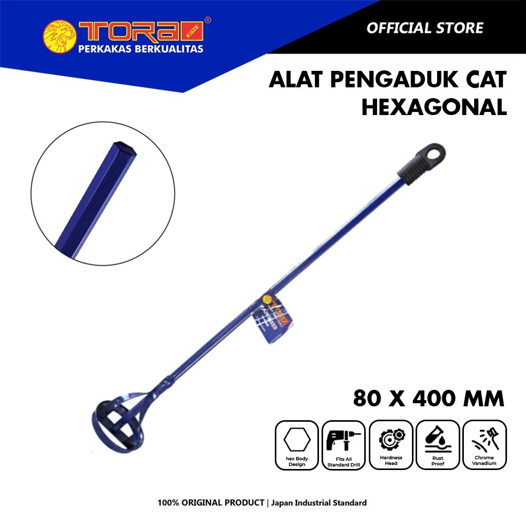 Jual TORA Alat Pengaduk Cat 80 x 400 mm - Tangkai Pengaduk Cat Tongkat ...