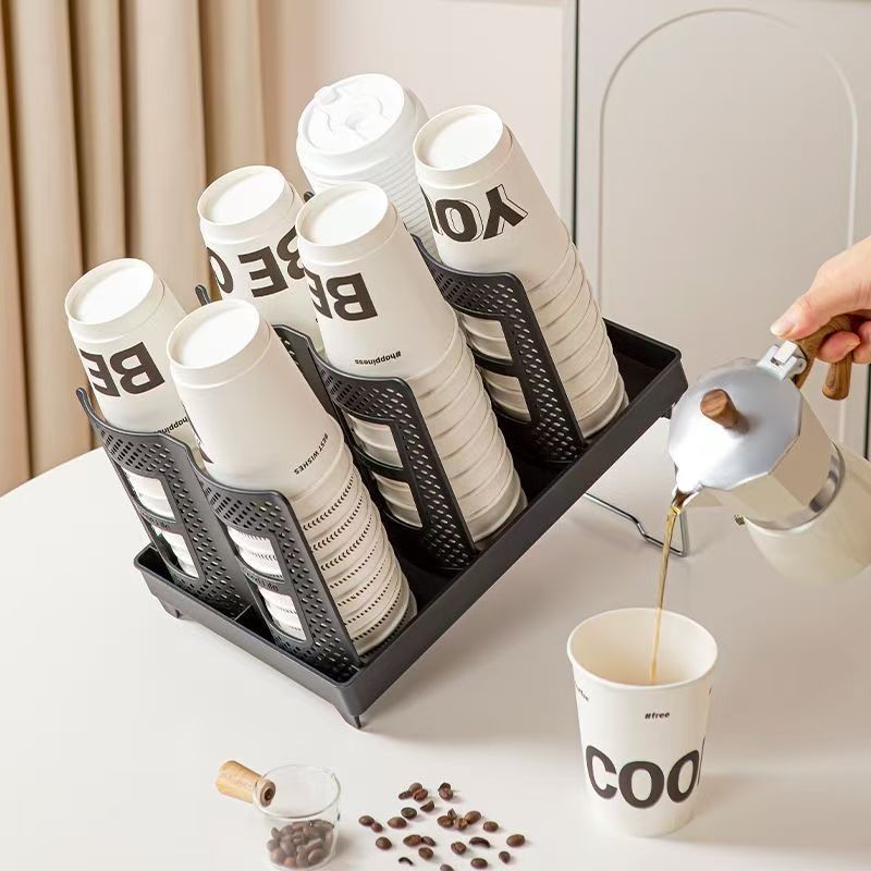 Jual Rak Paper Cup Holder 6 Slot Dispenser Organizer Tunggal Ganda ...